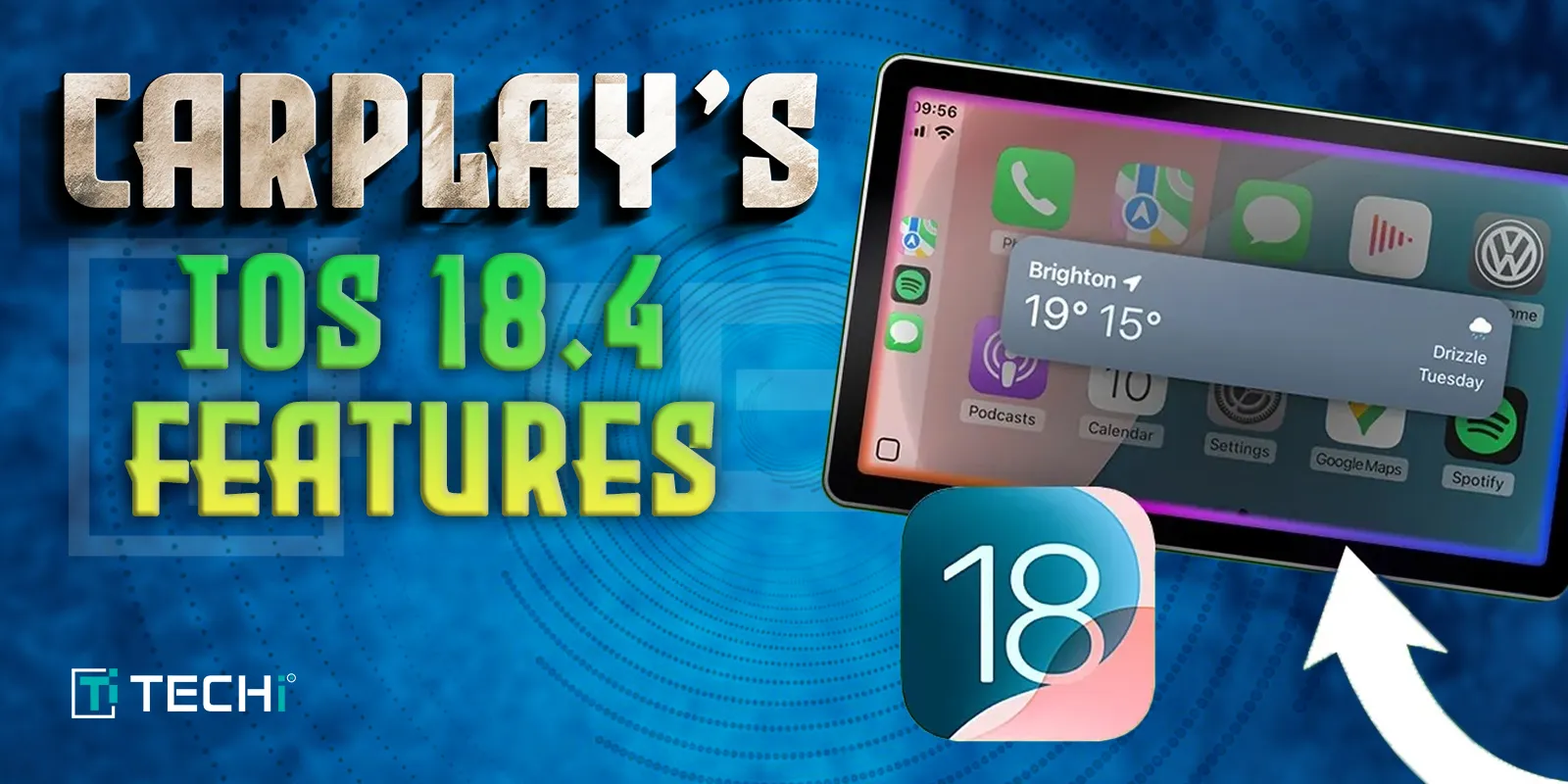 Apple CarPlay highlighted on dashboard with iOS 18.4.1