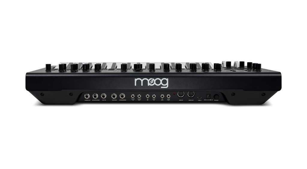 Moog Messenger synthesizer close-up with control panel
