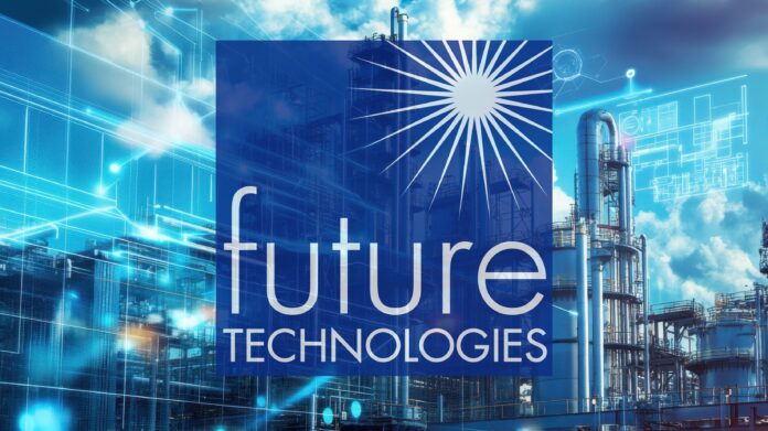 A bustling cityscape with advanced 5G infrastructure and connected devices