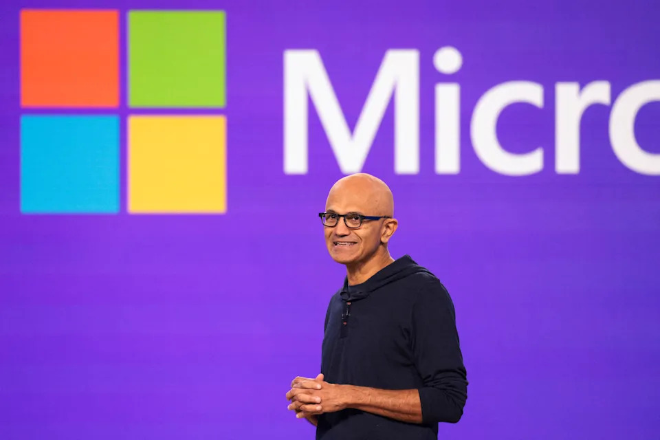 Microsoft Build 2025 keynote stage with AI visuals